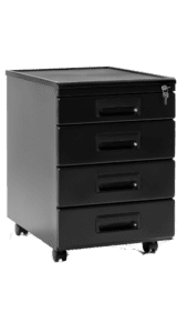 czarny kontener na kółkach