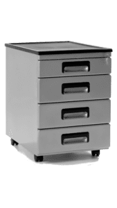 szary kontener na kółkach