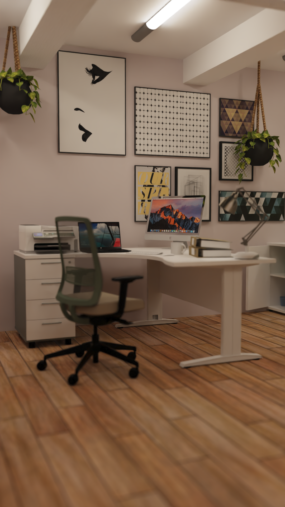 biurko narożne z osłoną