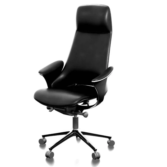 Fotel Gabinetowy Skóra Naturalna Czarny Obrotowy Niepowtarzalny Design - obrazek 13