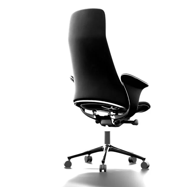 Fotel Gabinetowy Skóra Naturalna Czarny Obrotowy Niepowtarzalny Design - obrazek 5