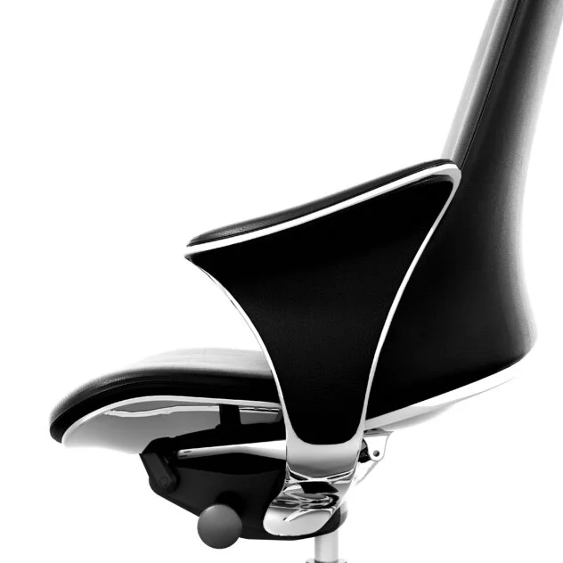 Fotel Gabinetowy Skóra Naturalna Czarny Obrotowy Niepowtarzalny Design - obrazek 7