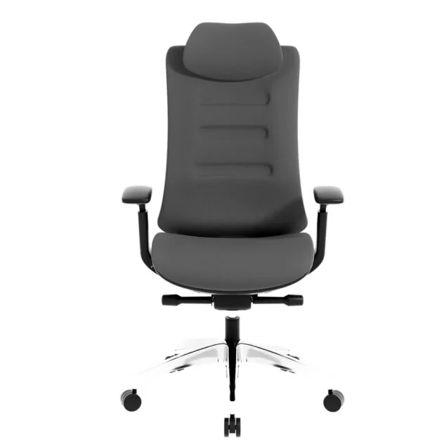 Szary Fotel Biurowy obrotowy Ergonomiczny Regulowany Wygodny - Dopasowany - obrazek 3