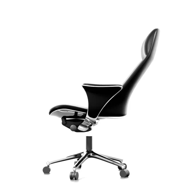 Fotel Gabinetowy Skóra Naturalna Czarny Obrotowy Niepowtarzalny Design - obrazek 11