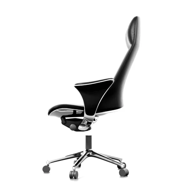 Fotel Gabinetowy Skóra Naturalna Czarny Obrotowy Niepowtarzalny Design - obrazek 10