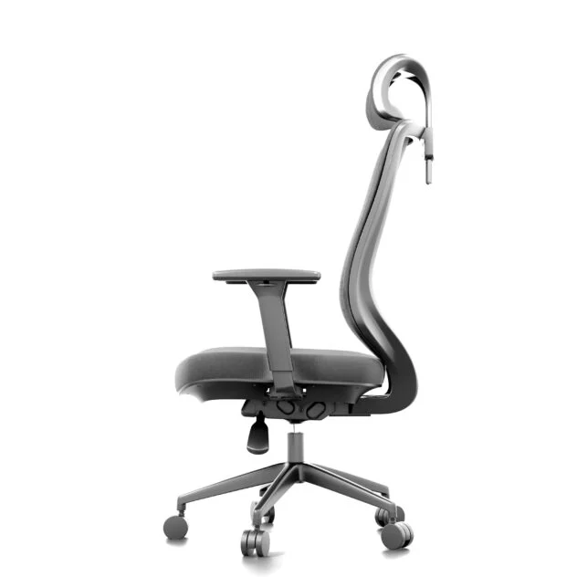 Krzesło biurowe Fotel obrotowy z zagłówkiem czarny Regulowany Ergonomiczny - obrazek 2