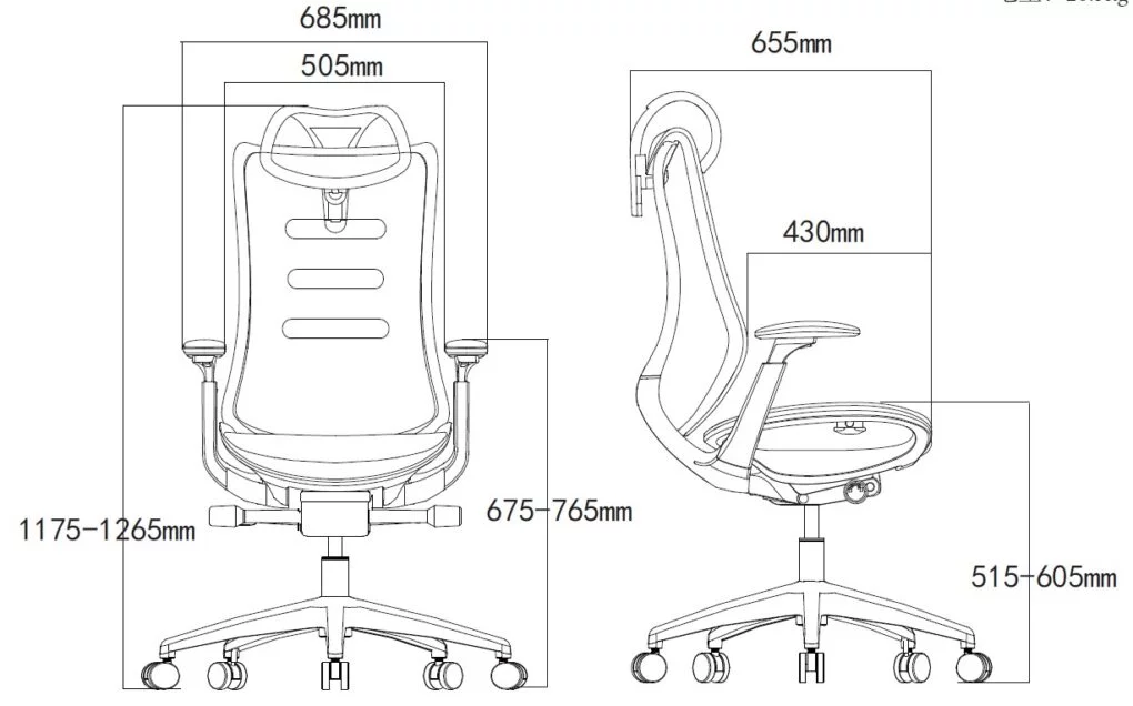Szary Fotel Biurowy obrotowy Ergonomiczny Regulowany Wygodny - Dopasowany - obrazek 9