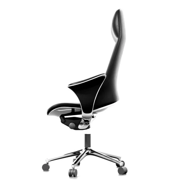 Fotel Gabinetowy Skóra Naturalna Czarny Obrotowy Niepowtarzalny Design - obrazek 3