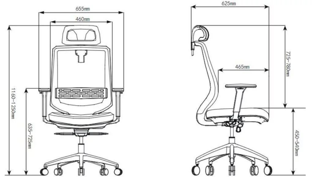Krzesło biurowe Fotel obrotowy z zagłówkiem czarny Regulowany Ergonomiczny - obrazek 9