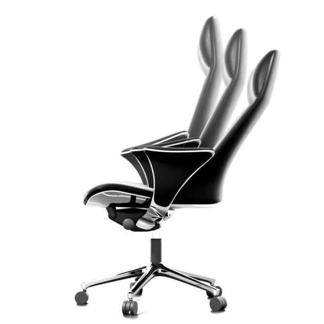 Fotel Gabinetowy Skóra Naturalna Czarny Obrotowy Niepowtarzalny Design - obrazek 8