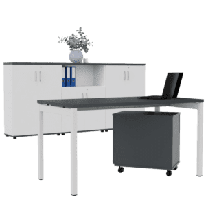 zestaw mebli biurowych | biurko kontener i regały