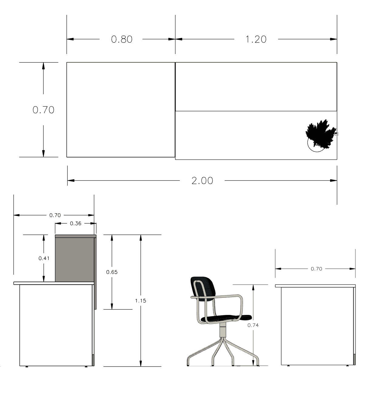 lada recepcyjna 2 m do hotelu wymiary