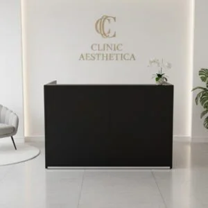czarna lada recepcyjna