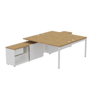 Dwuosobowe biurko z szafką